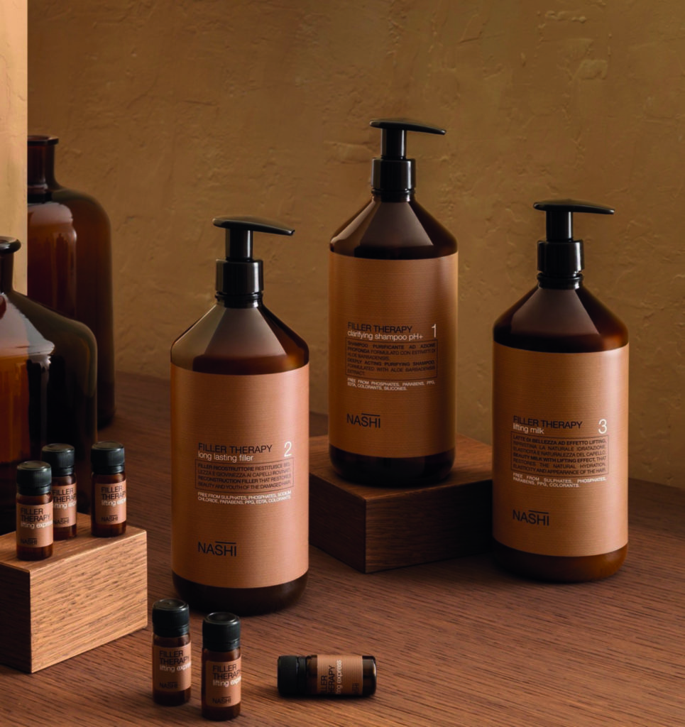 Línea de productos para tratamientos capilares de la marca Nashi Argan